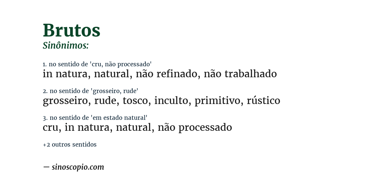 Sinônimo de brutos