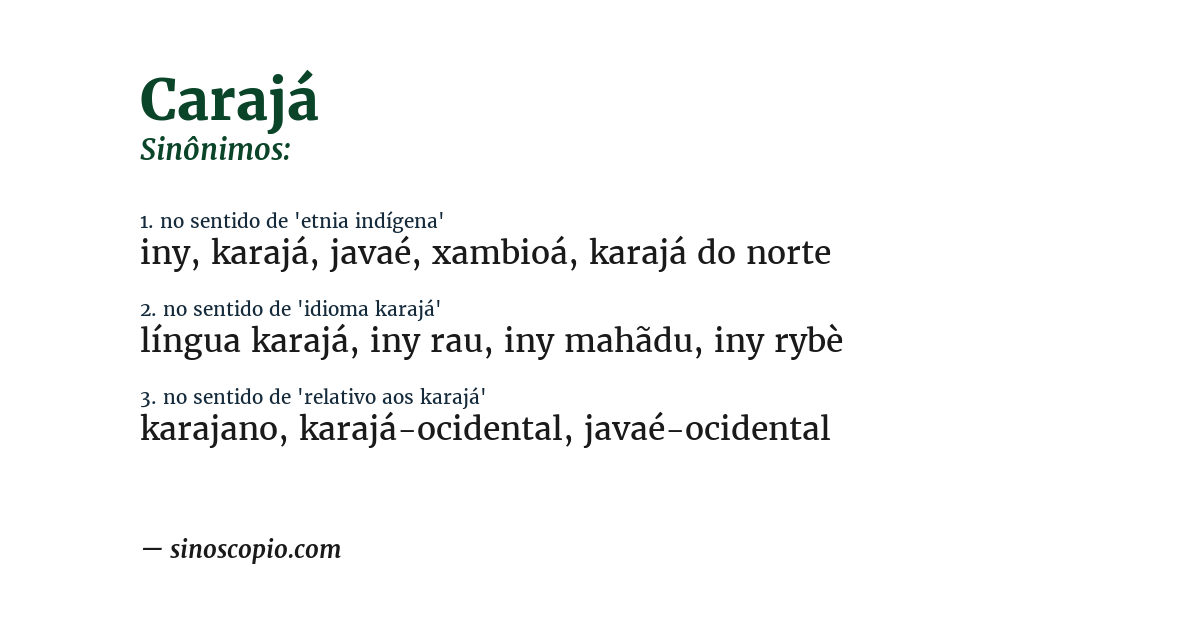 Sinônimo de carajá