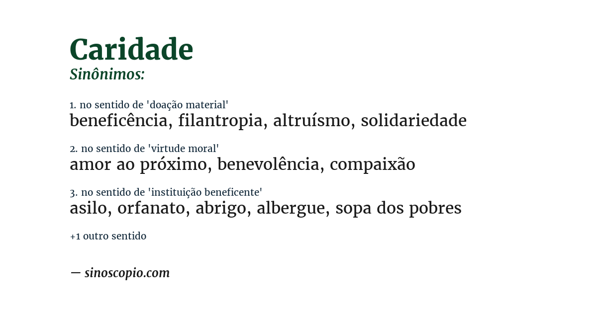 Sinônimo de caridade