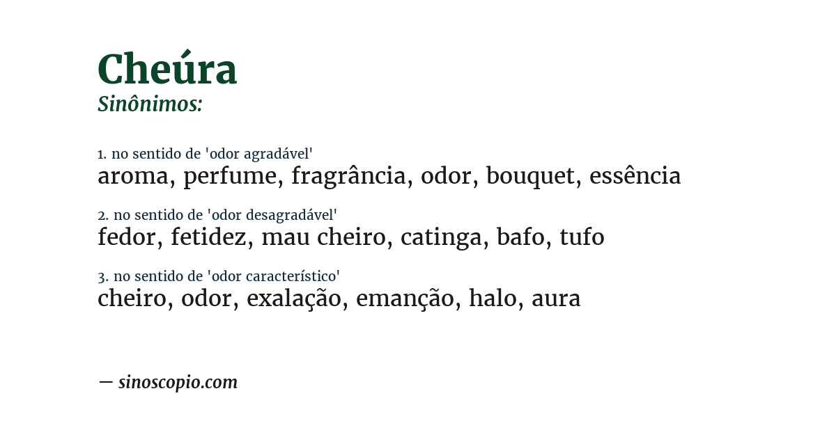 Sinônimo de cheúra