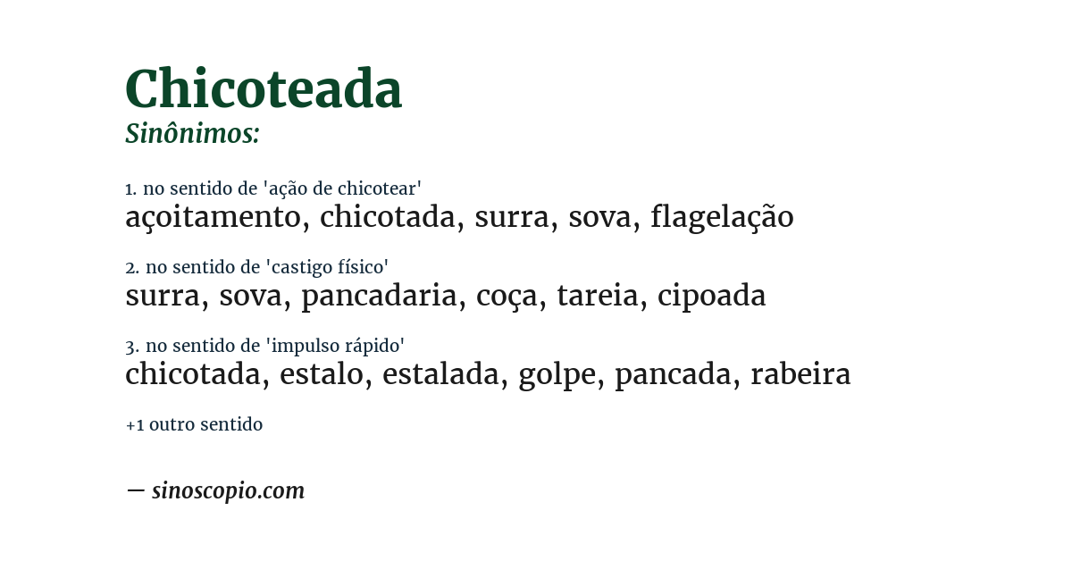 Sinônimo de chicoteada