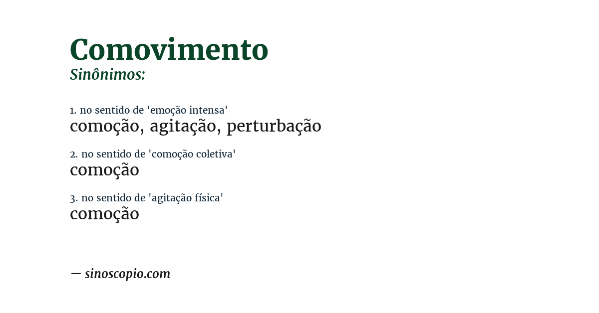 Sinônimo de comovimento