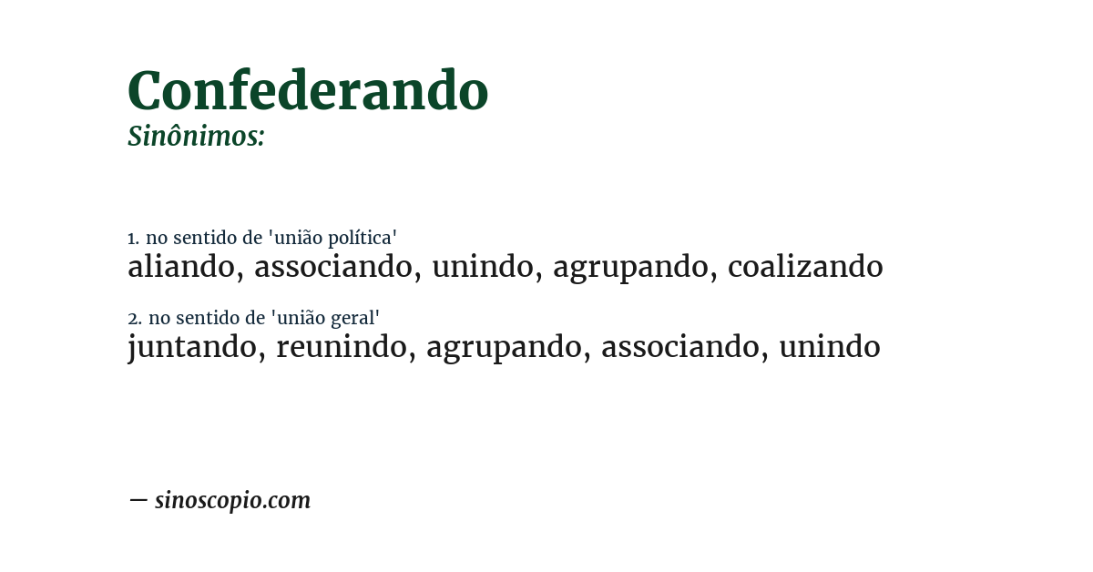 Sinônimo de confederando