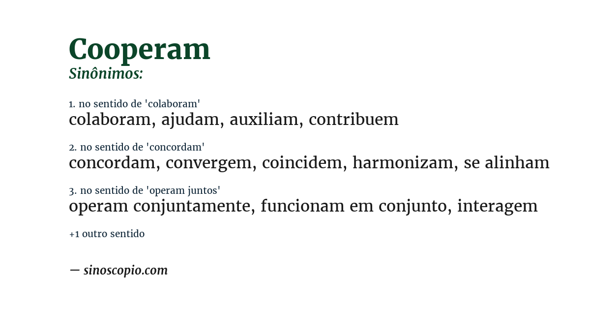 Sinônimo de cooperam