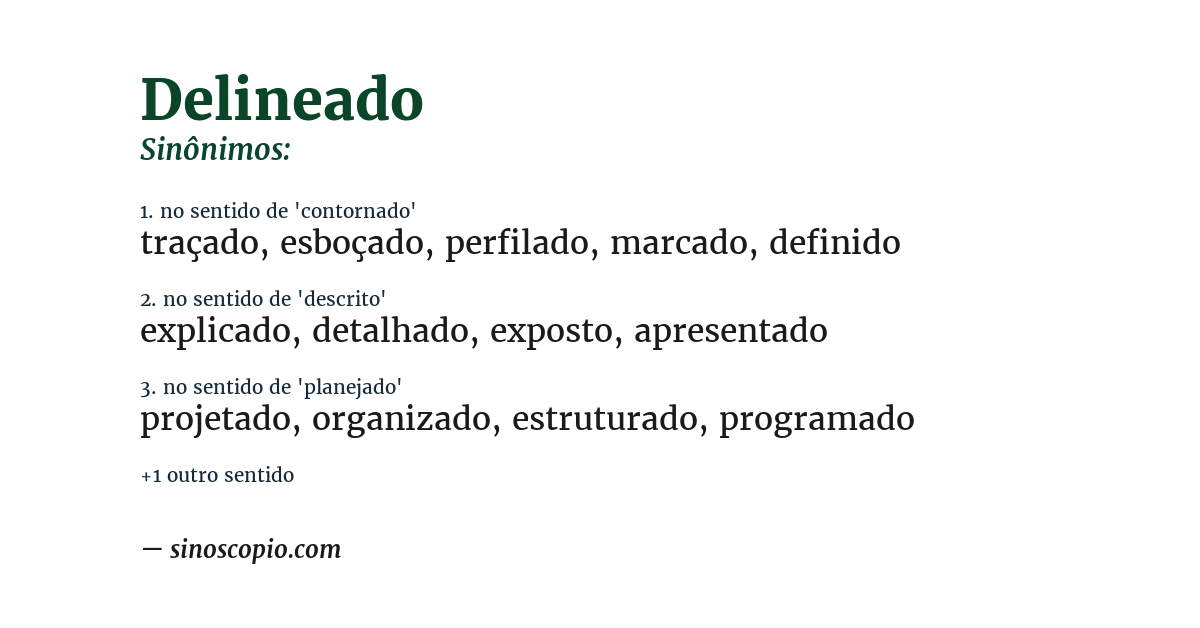 Sinônimo de delineado