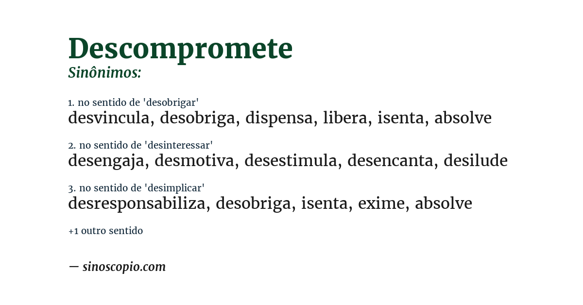 Sinônimo de descompromete