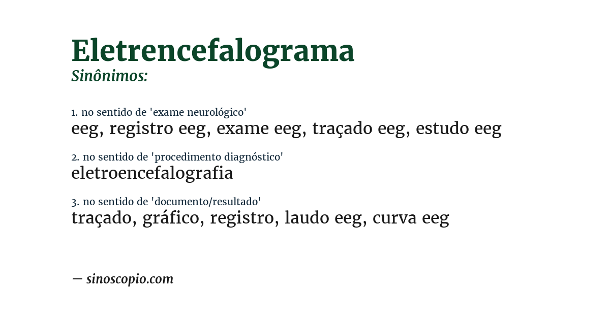 Sinônimo de eletrencefalograma