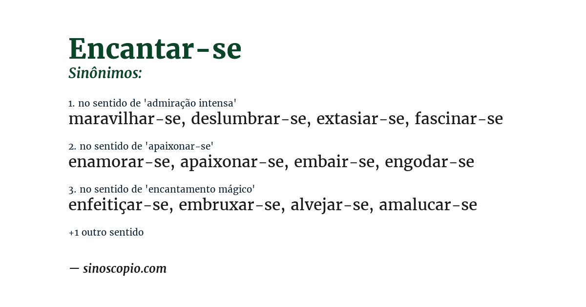 Sinônimo de encantar-se