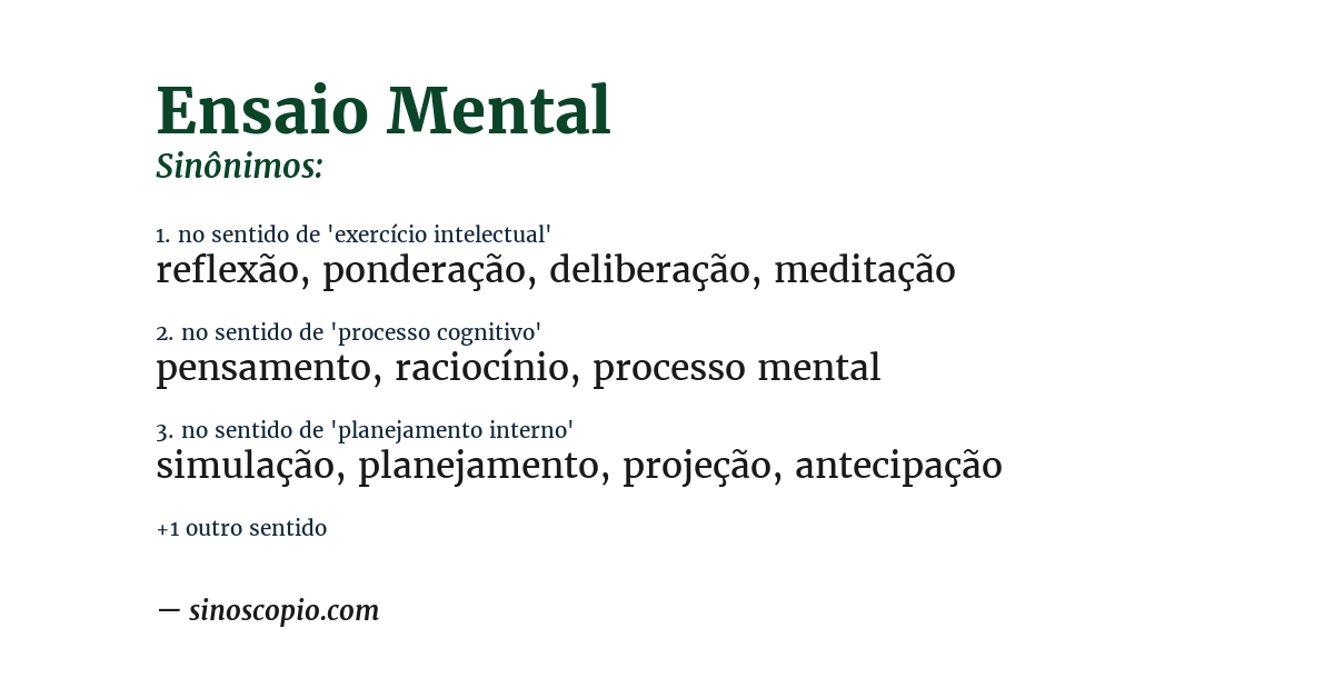 Sinônimo de ensaio mental