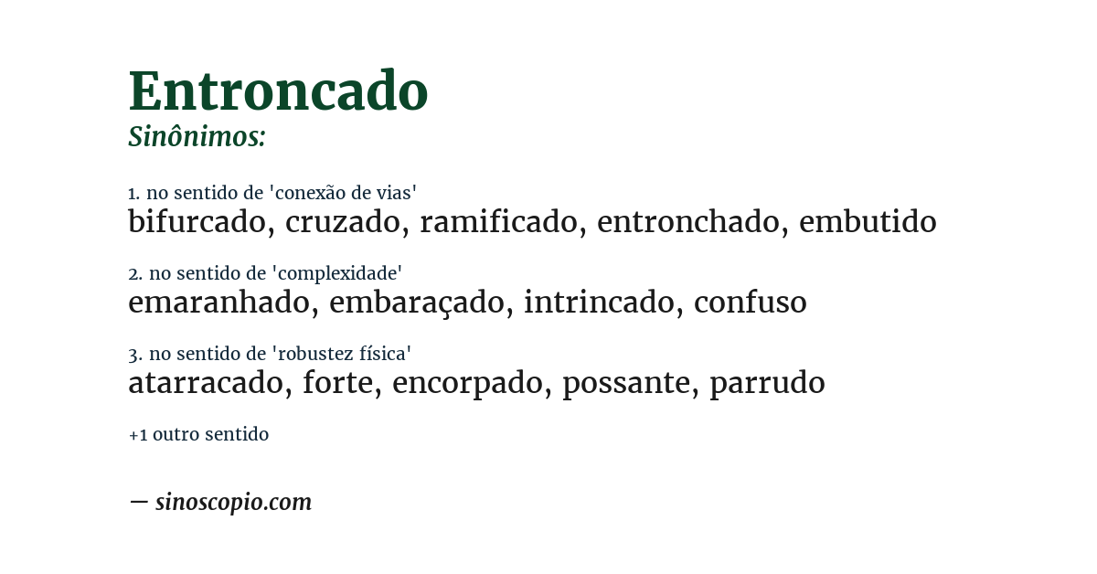 Sinônimo de entroncado