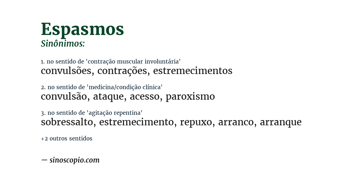 Sinônimo de espasmos