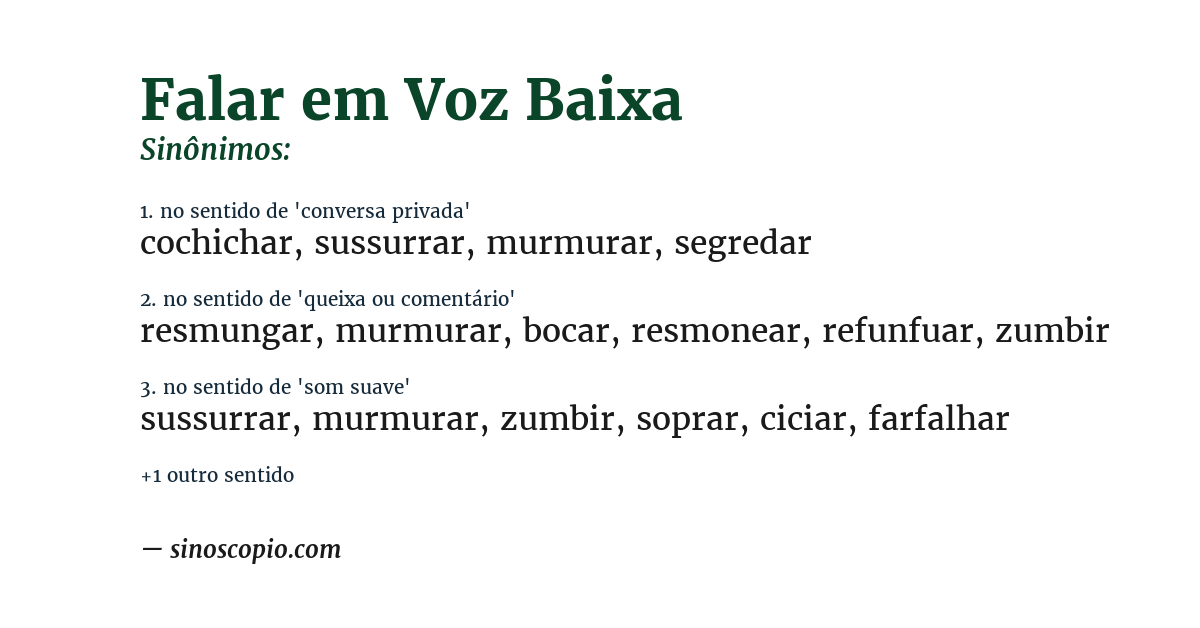 Sinônimo de falar em voz baixa