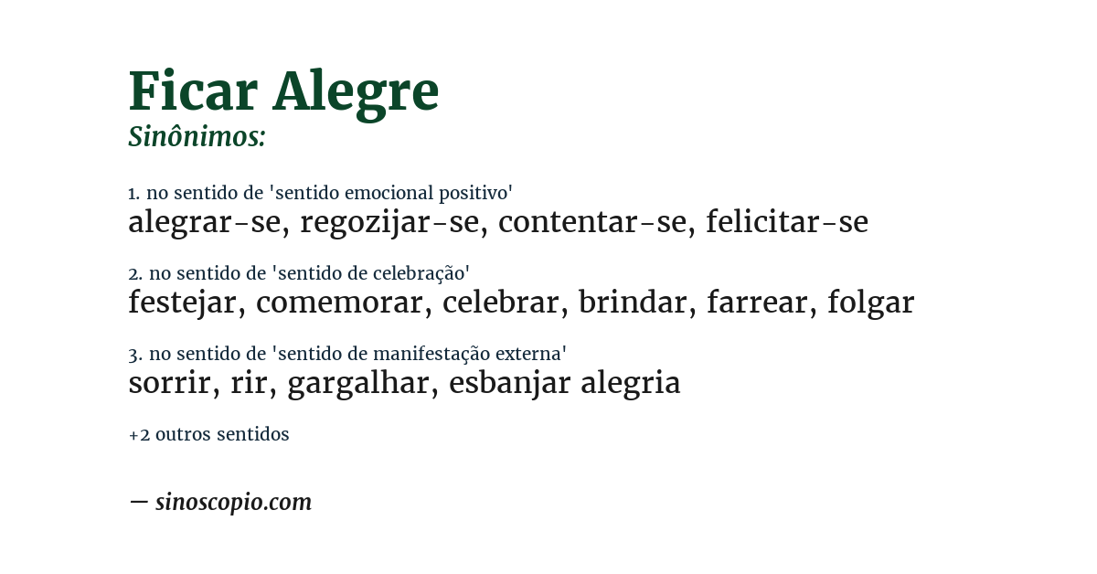 Sinônimo de ficar alegre