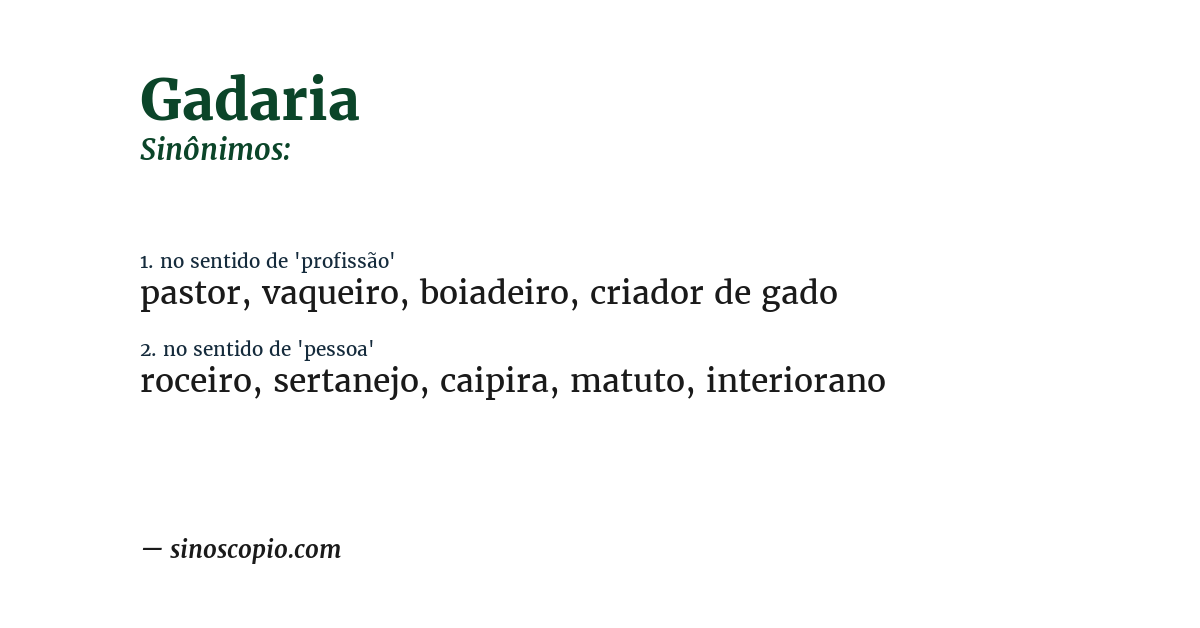 Sinônimo de gadaria