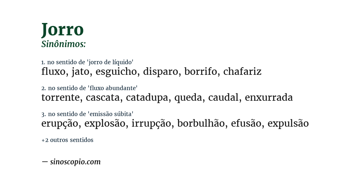 Sinônimo de jorro
