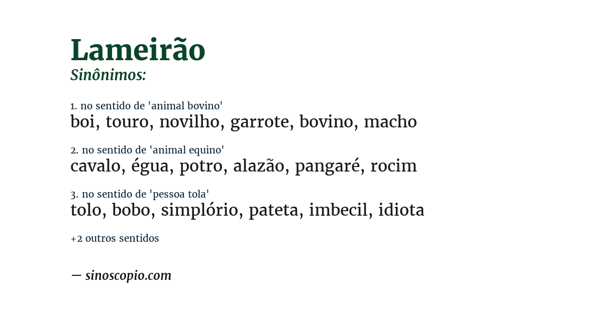 Sinônimo de lameirão