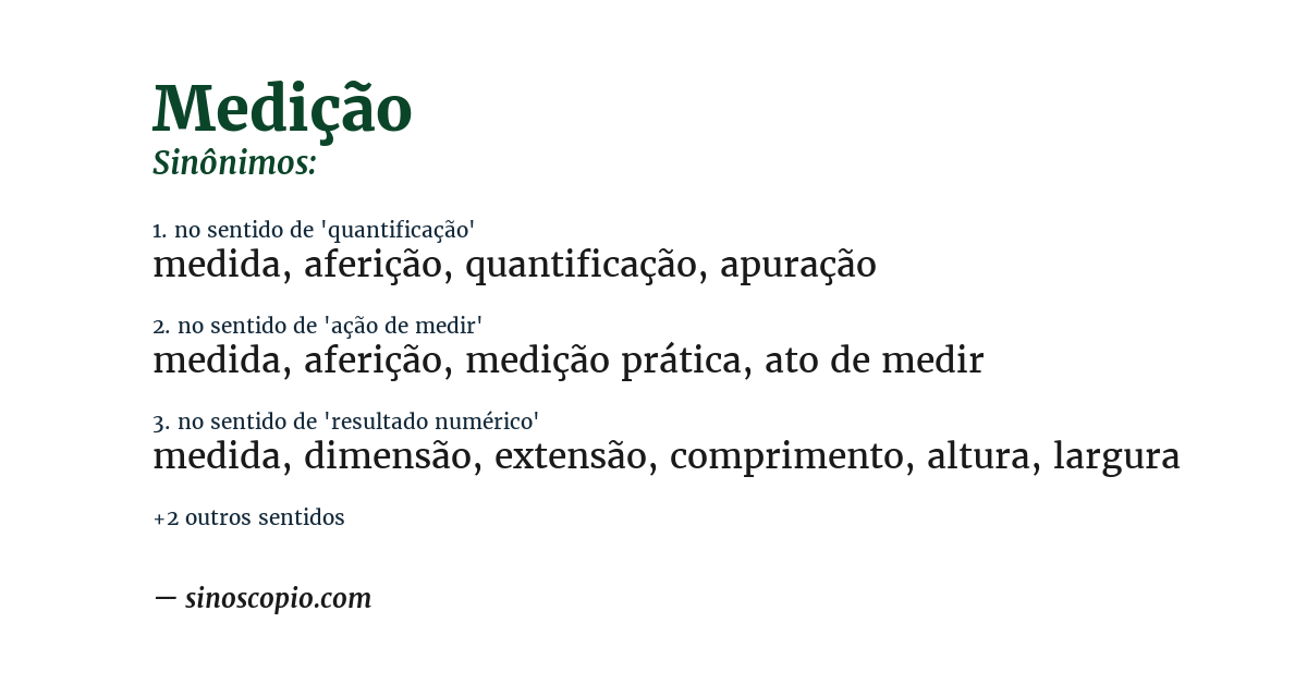 Sinônimo de medição