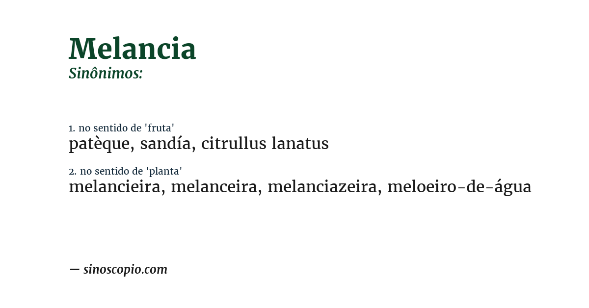 Sinônimo de melancia