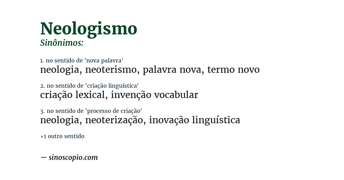 Sinônimo de neologismo