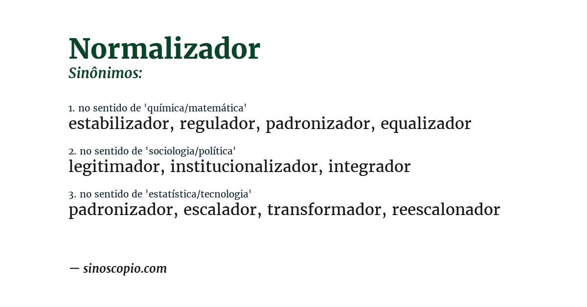Sinônimo de normalizador