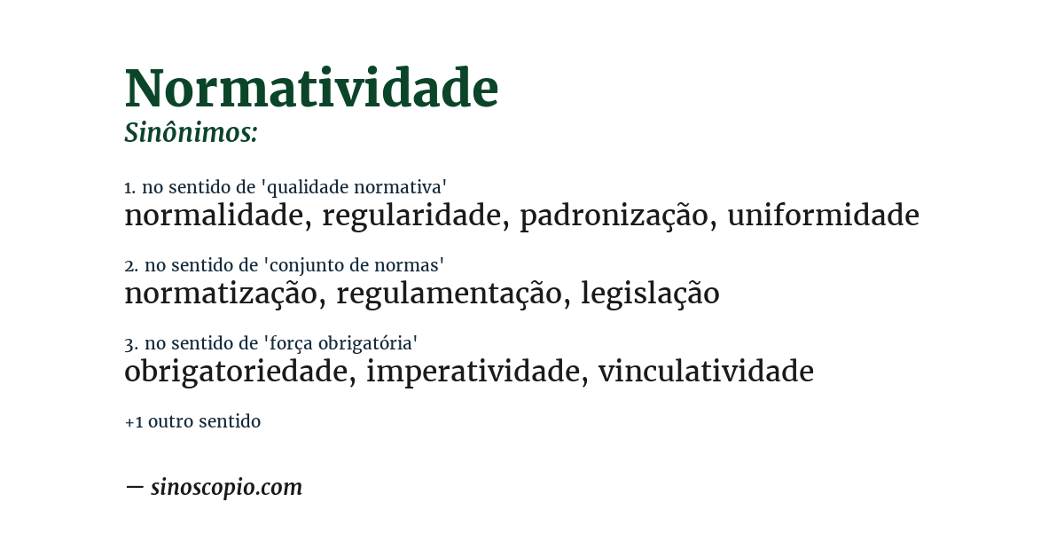 Sinônimo de normatividade