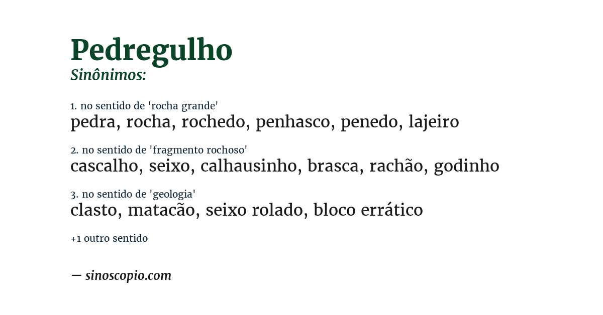 Sinônimo de pedregulho