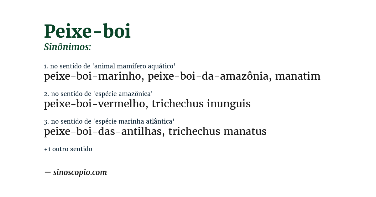 Sinônimo de peixe-boi