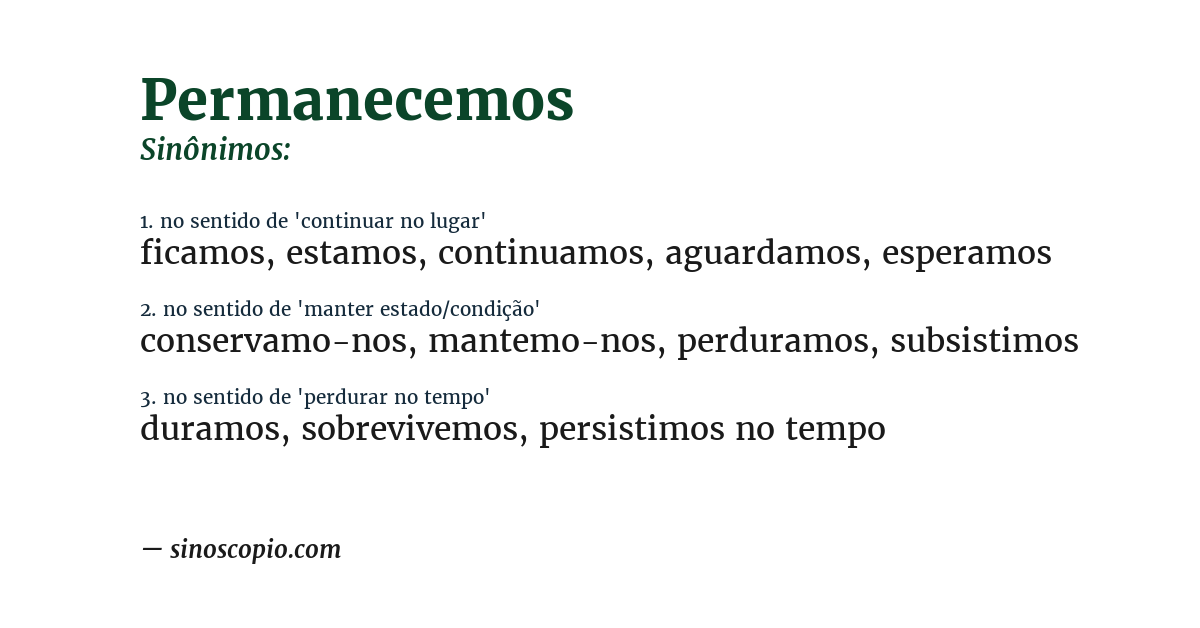 Sinônimo de permanecemos