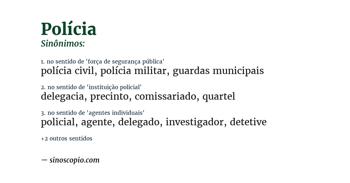 Sinônimo de polícia