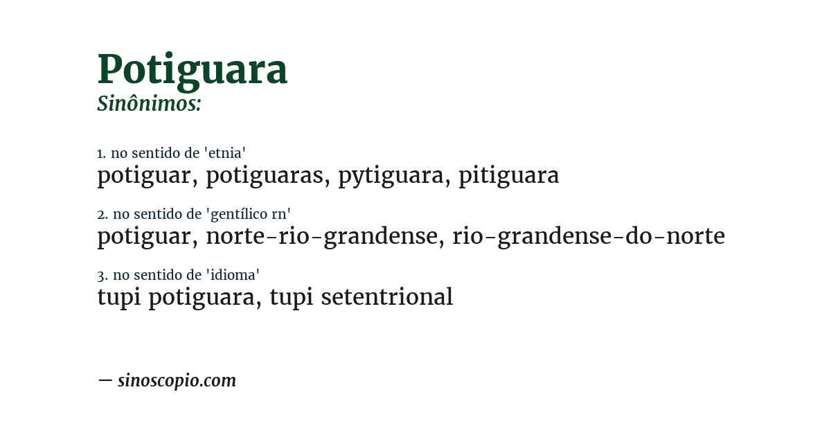 Sinônimo de potiguara