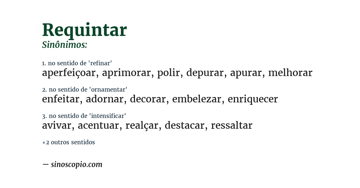 Sinônimo de requintar