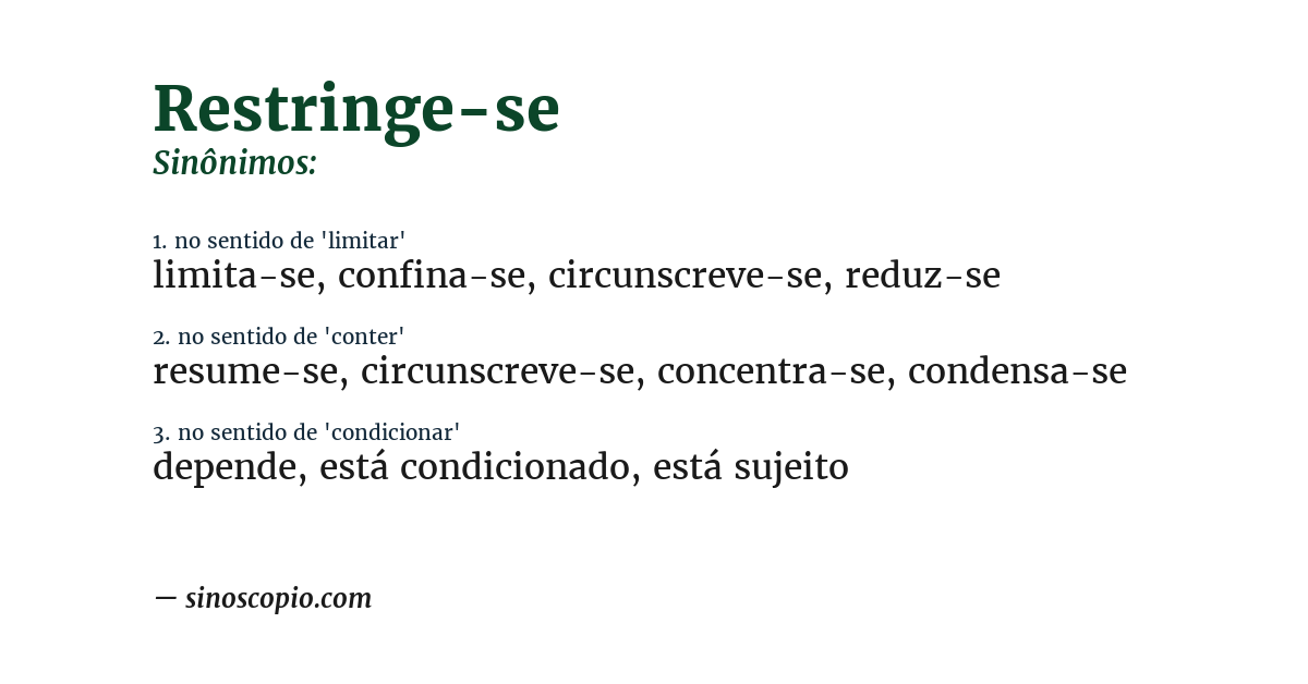 Sinônimo de restringe-se