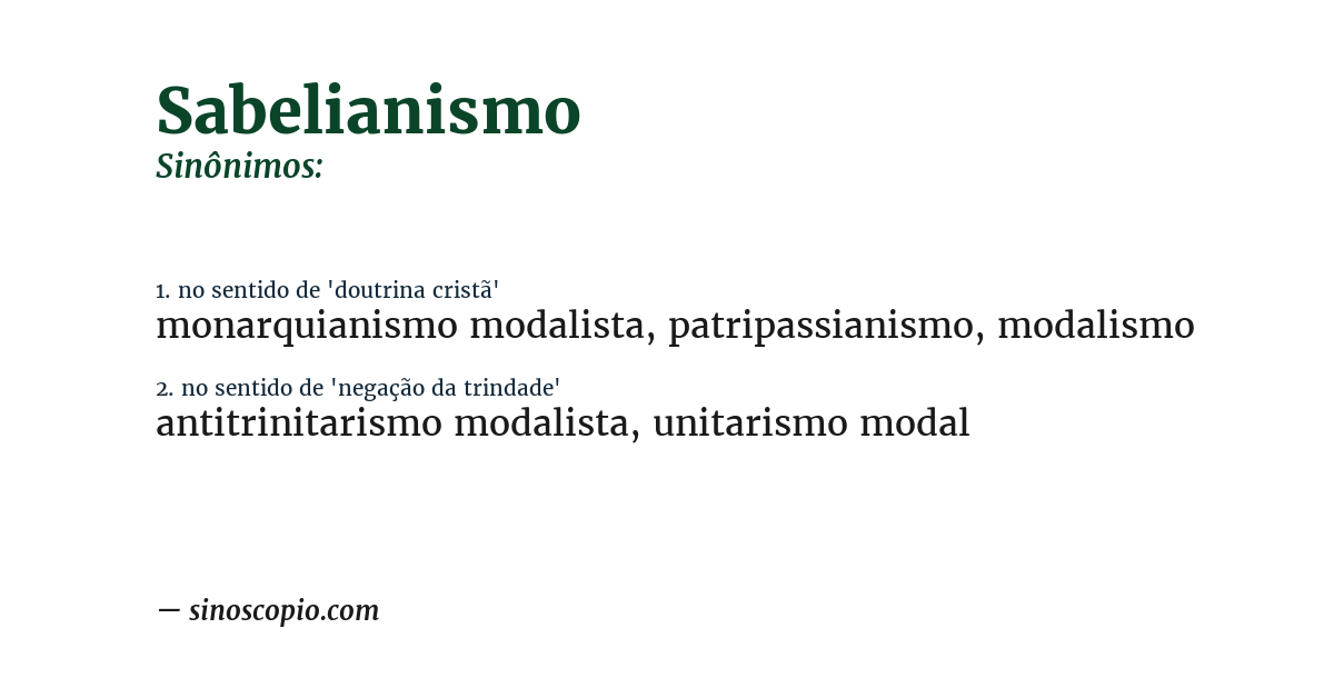 Sinônimo de sabelianismo