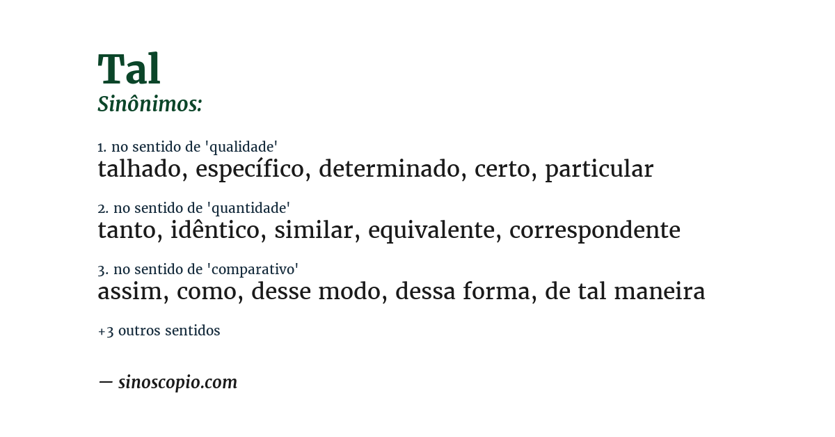 Sinônimo de tal