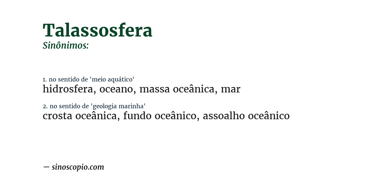 Sinônimo de talassosfera