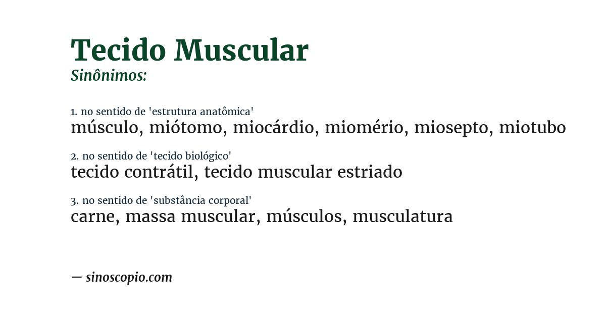 Sinônimo de tecido muscular