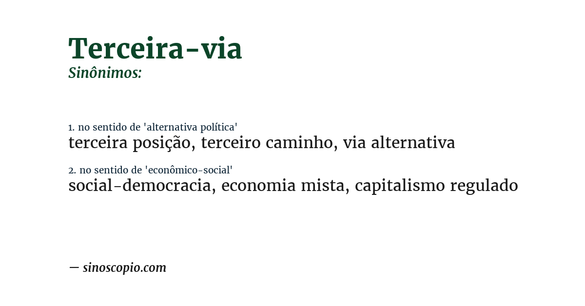 Sinônimo de terceira-via