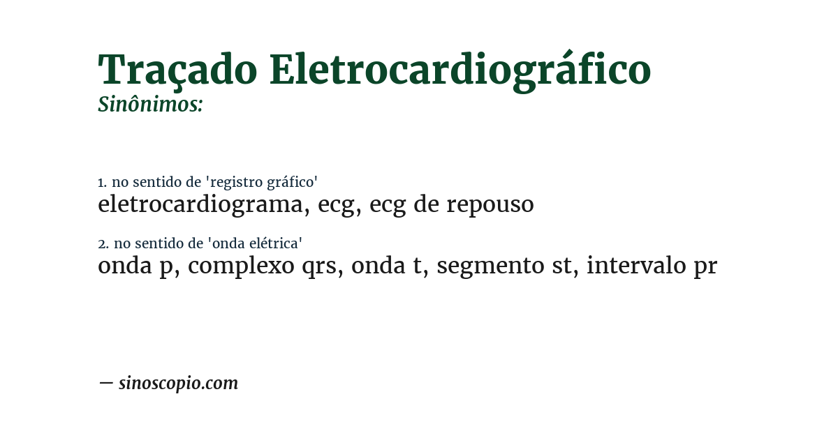 Sinônimo de traçado eletrocardiográfico