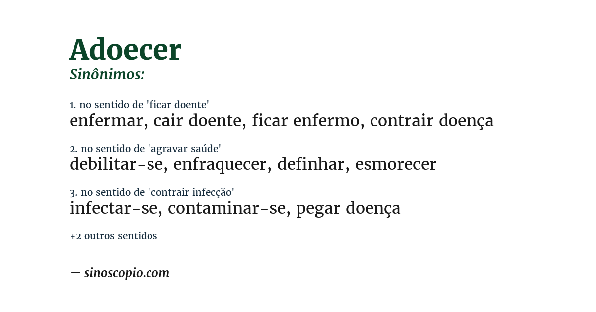 Sinônimo de adoecer