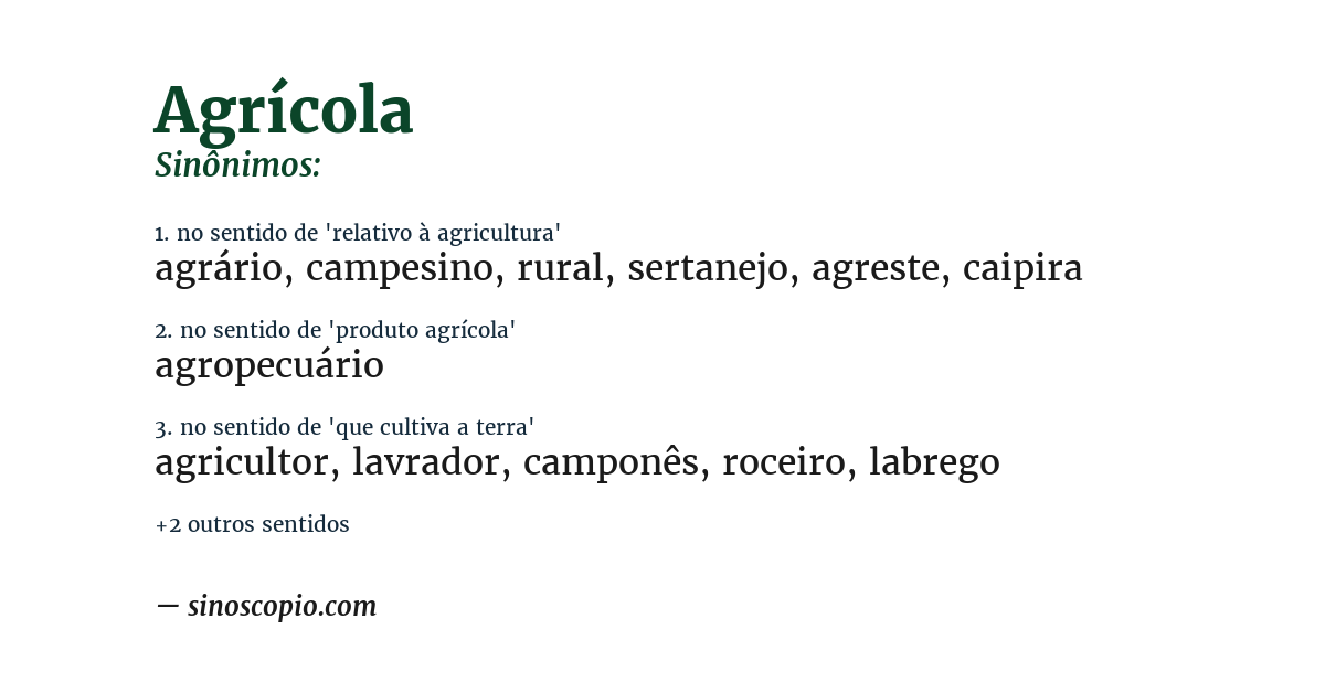 Sinônimo de agrícola