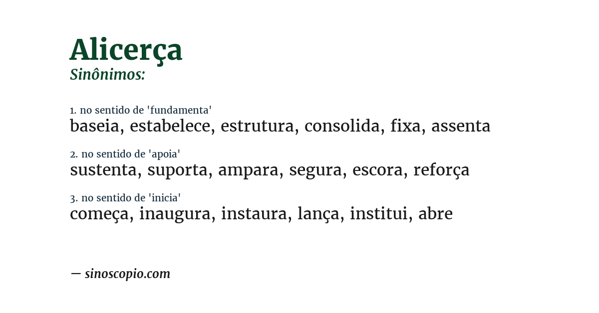 Sinônimo de alicerça