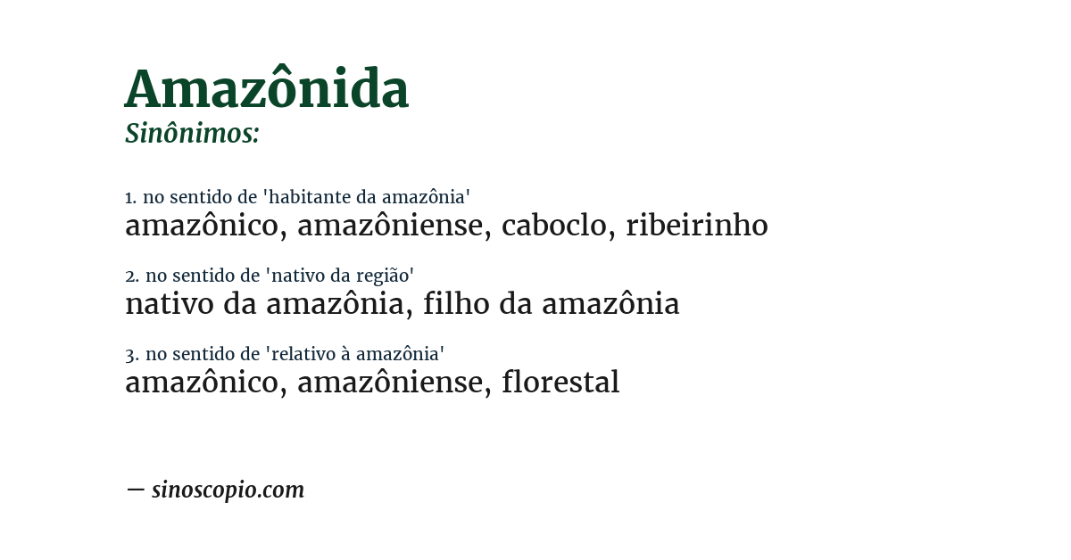 Sinônimo de amazônida