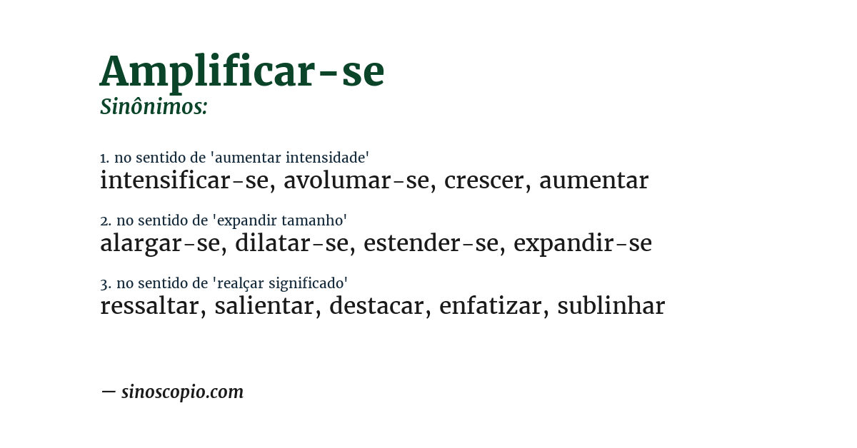 Sinônimo de amplificar-se