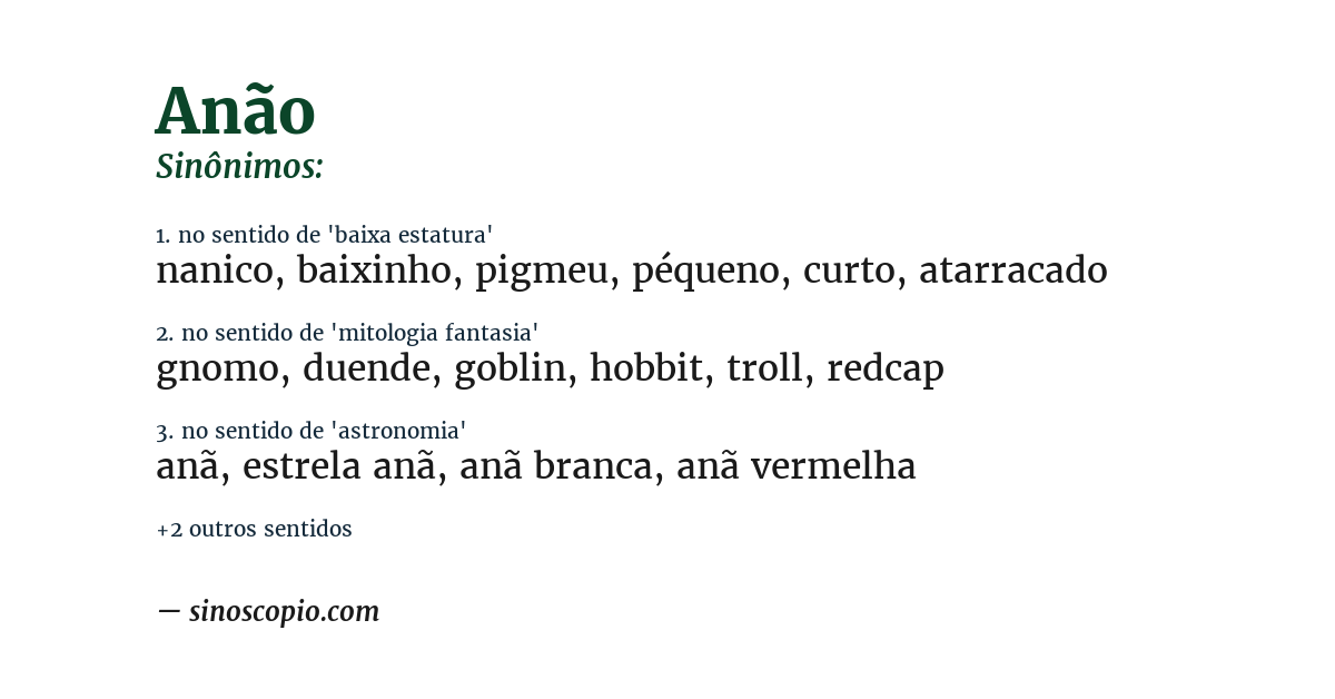Sinônimo de anão