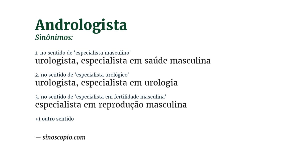 Sinônimo de andrologista