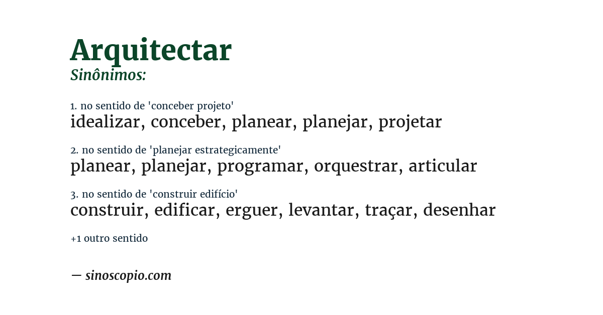 Sinônimo de arquitectar