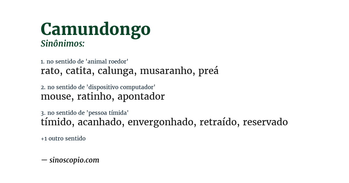 Sinônimo de camundongo