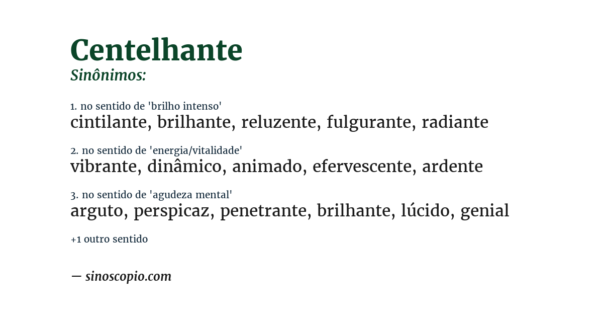 Sinônimo de centelhante