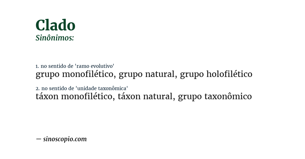 Sinônimo de clado