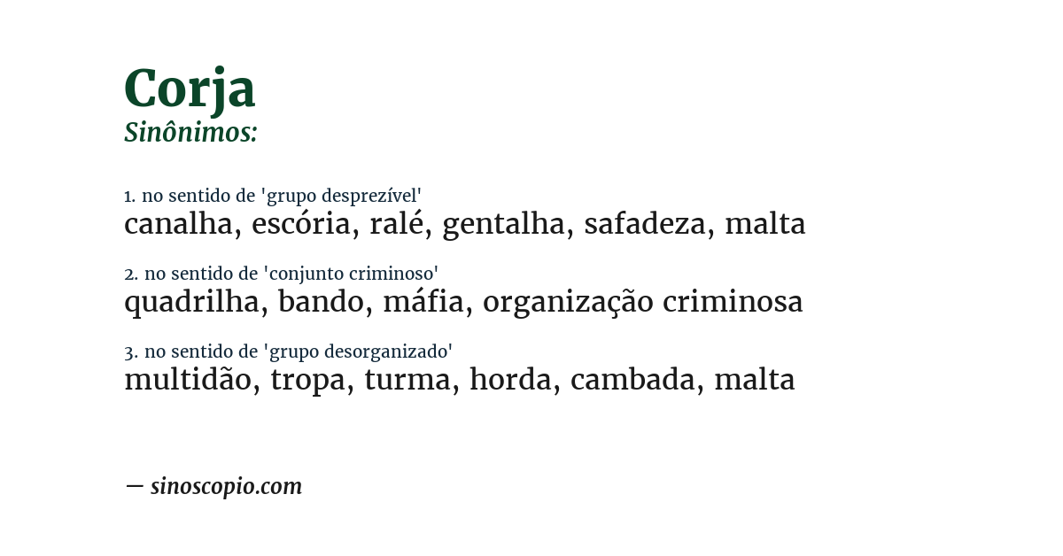Sinônimo de corja